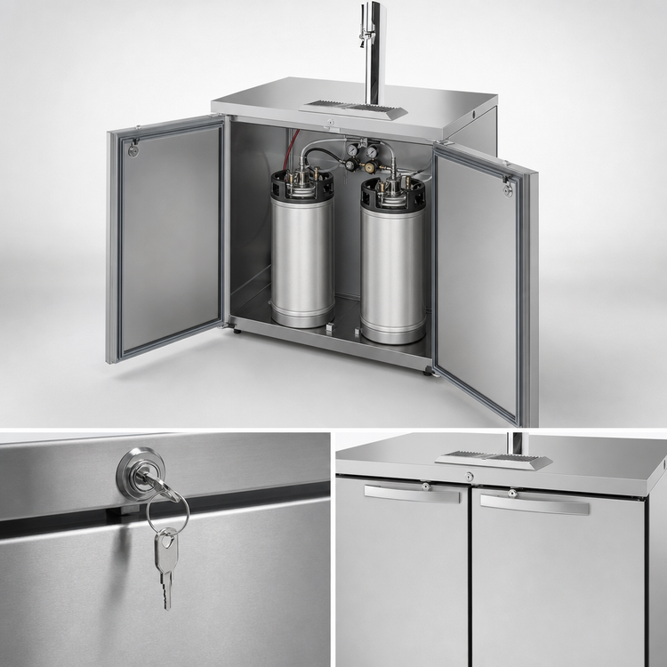 Product image #4 for True Premier Bar 36-Inch One-Section Pass-Thru Refrigerated Draft Beer Dispenser with 1 Column and 2 Locking Doors