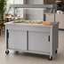 Thumbnail image #4 for Vollrath 2-Series Affordable Portable 3-Well Hot Food Station with Buffet Breath Guard, Lights, and Sliding Door Storage, Brushed Aluminum
