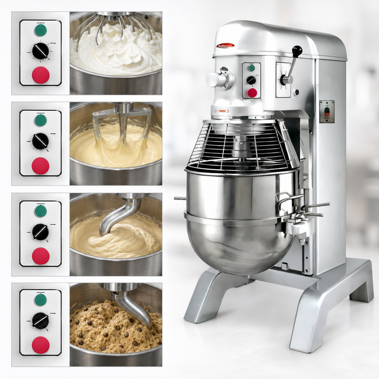 Product image #4 for BakeMax 60 Qt. Gear-Driven Floor Model Planetary Mixer