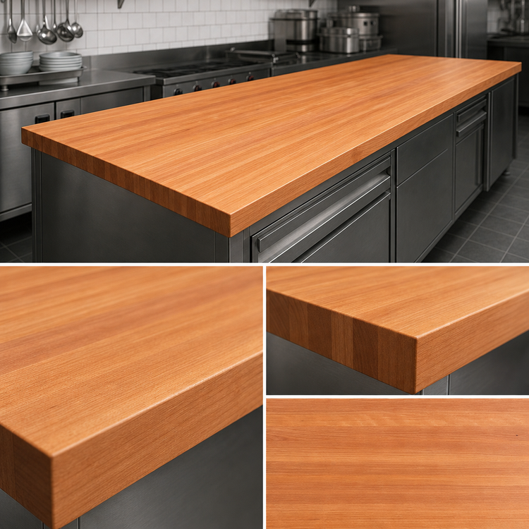 Product image #4 for John Boos Boos Block American Cherry Edge Grain Kitchen Countertop, 144 x 38 x 3 Inch, Varnique Finish