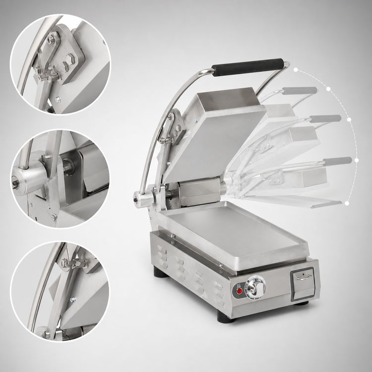 Product image #4 for Pro-Max 2.0 7.5 x 14.2-Inch Smooth Aluminum Countertop Sandwich Grill, 240V