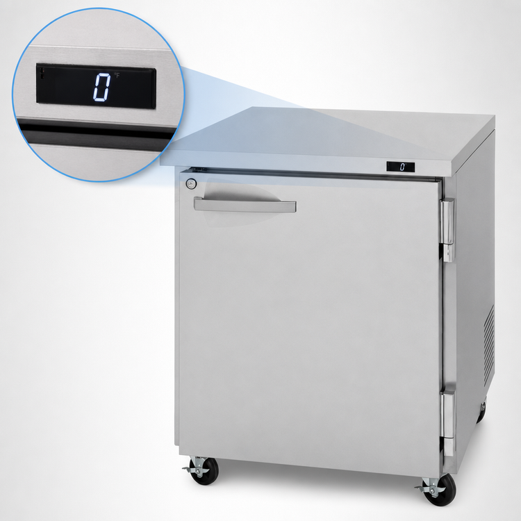 Product image #5 for Turbo Air PRO Series 27-1/2-Inch One-Section Undercounter Freezer with Solid Locking Door, 6.8 Cu. Ft.