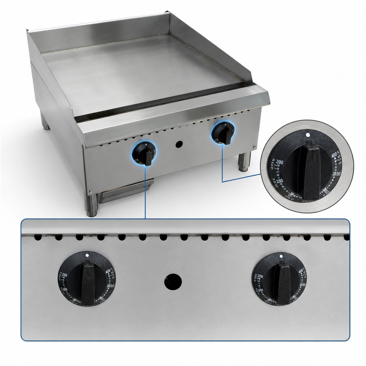Product image #4 for Comstock-Castle CCHG-24T-1 24-Inch Countertop Gas Griddle with Thermostat Controls