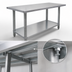 Thumbnail image #4 for Omcan Standard Series 84-Inch x 30-Inch Stainless Steel Work Table with Galvanized Undershelf, 6 Legs
