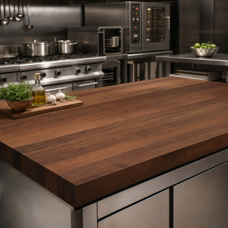 Product image #4 for Boos Block Full-Length Edge Grain American Black Walnut Kitchen Countertop with Varnique Finish, 108 x 42 x 3 Inch