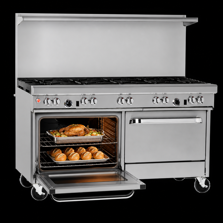 Product image #4 for Southbend Ultimate 60-Inch Gas Restaurant Range with 8 Open Burners, Standard Oven, and Cabinet Base