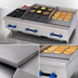 Thumbnail image #4 for Comstock-Castle 48-Inch Countertop Gas Hotplate, Griddle and Radiant Char-Broiler Combination with 2 Open Burners
