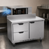 Thumbnail image #4 for Beverage-Air 48-Inch Two-Section Worktop Freezer with 2 Drawers and 1 Solid Door, Rear-Mounted Self-Contained R290