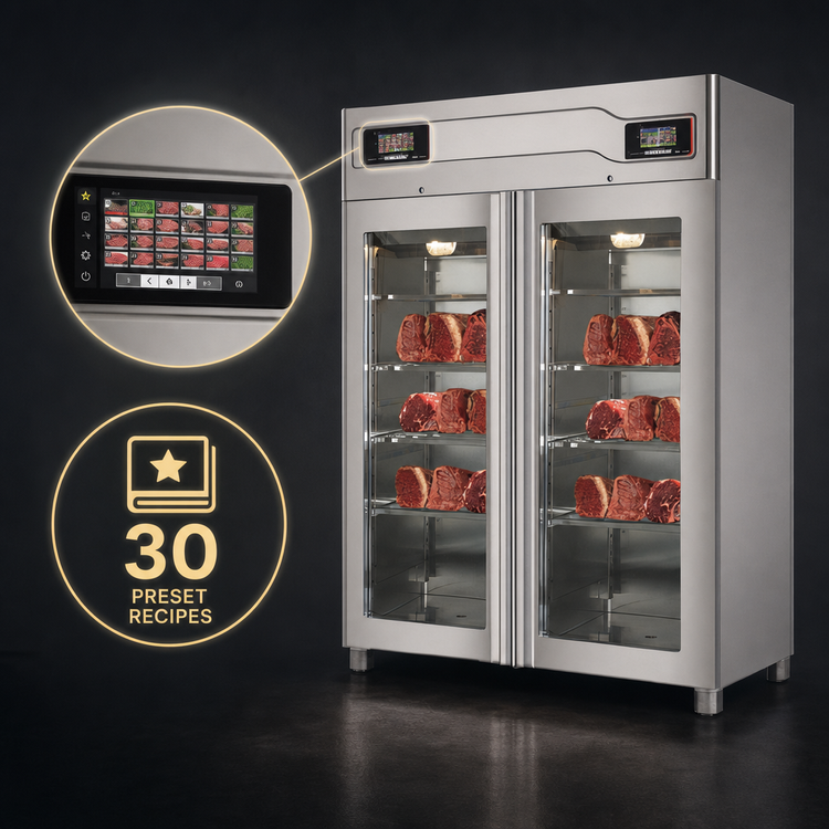 Product image #4 for Maturmeat® Free-Standing Meat Aging Cabinet, 58 Inch Wide, 220V, 100 + 100 kg Capacity