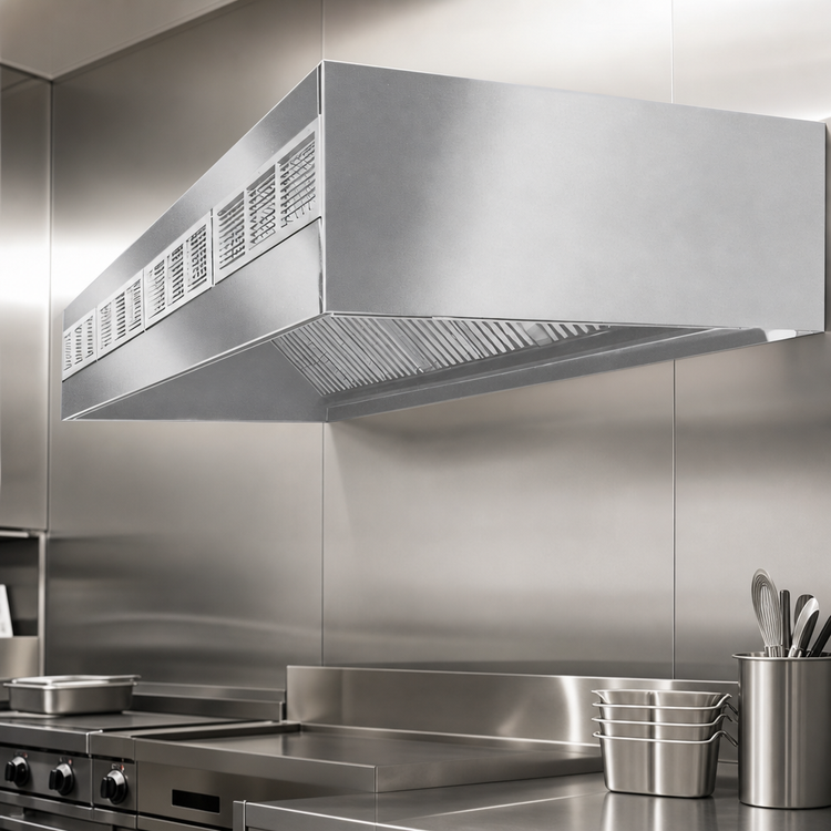 Product image #4 for SpecAir HEF96-66 66" Wall Type Front Discharge Make-Up Air Exhaust Hood