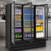 Thumbnail image #5 for Howard-McCray Three-Section Glass Door Reach-In Refrigerator Merchandiser, 75 Cu. Ft., Bottom-Mount, Black