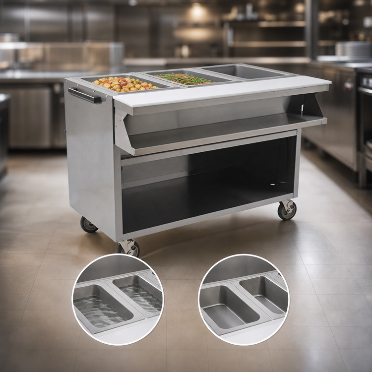Product image #4 for Spec-Master 33-Inch Electric Sealed Well Hot Food Table with Open Front Cabinet Base, 2 Wells