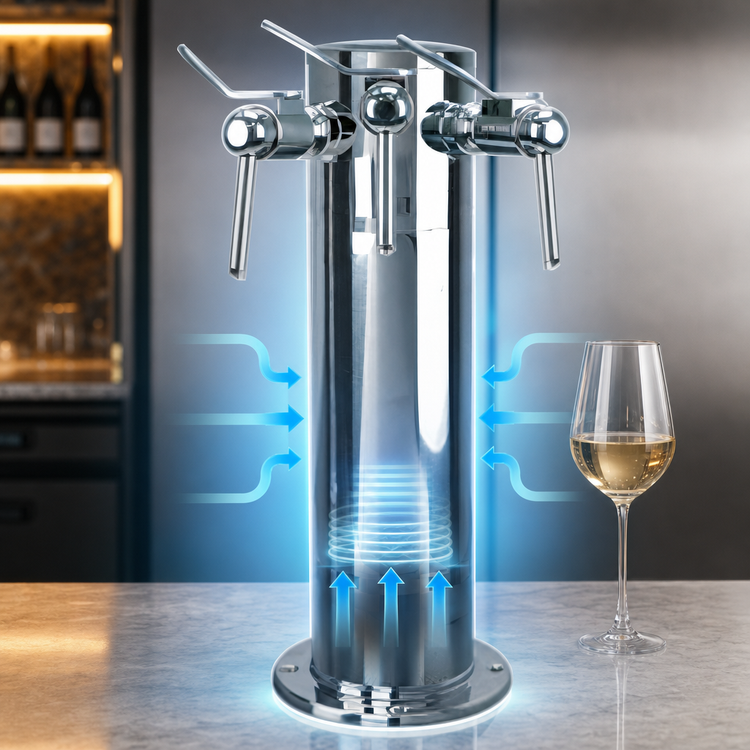 Product image #4 for Finnesse Countertop Air-Cooled Wine Font with 3 Side Pull Faucets