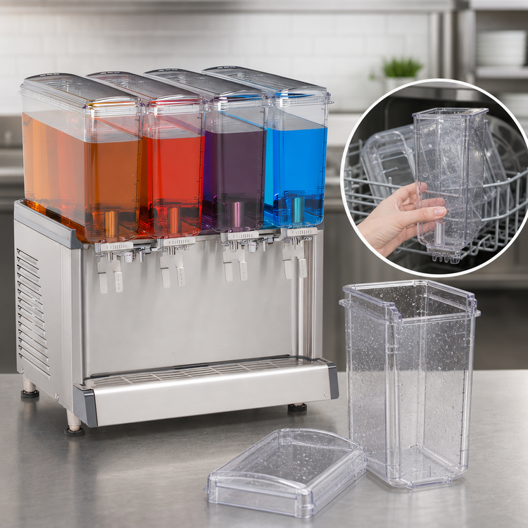 Product image #4 for Crathco Simplicity Bubbler CS-4E-16-290 R290 Mini-Quad 4-Bowl Pre-Mix Cold Beverage Dispenser, BPA-Free