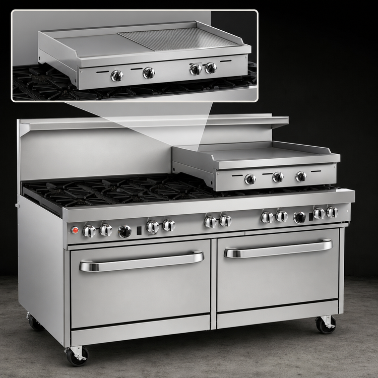 Product image #4 for Southbend Ultimate 60-Inch Gas Restaurant Range with 6 Open Burners, 24-Inch Griddle/Broiler and 2 Standard Ovens