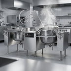 Thumbnail image #3 for Crown DLTM-100-2 Twin 100-Gallon Direct Steam Tilting Mixer Kettle