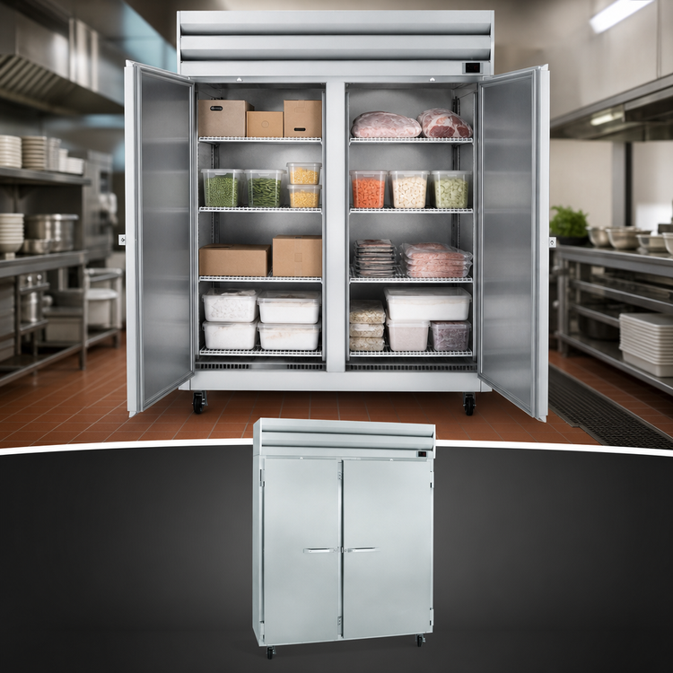 Product image #5 for Howard-McCray SF Series Two-Section Reach-In Freezer with Top-Mount Compressor, Self-Contained, 48 Cu. Ft.