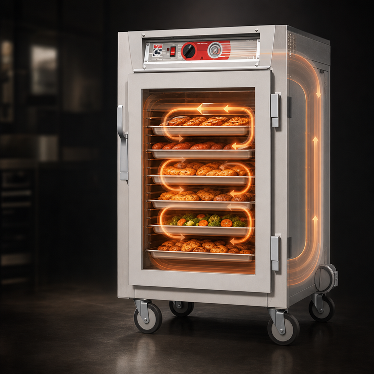 Product image #4 for Metro C5 6 Series Half-Height Mobile Heated Holding Cabinet with Clear Glass Doors, Universal Wire Slides, and 304 Stainless Steel Construction