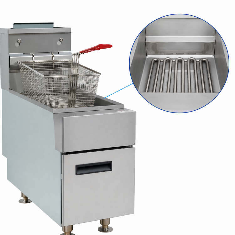 Product image #4 for Comstock-Castle Castle Series Countertop Propane Gas Fryer, 25 lb. Capacity, Stainless Steel Fry Pot