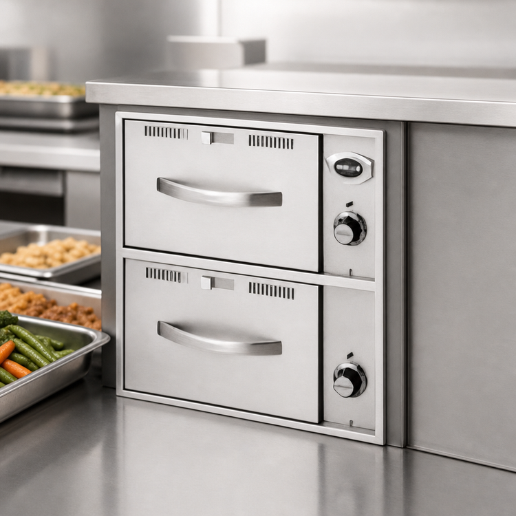 Product image #4 for Wells RWN-26 Built-In Narrow Two-Drawer Food Warming Drawer