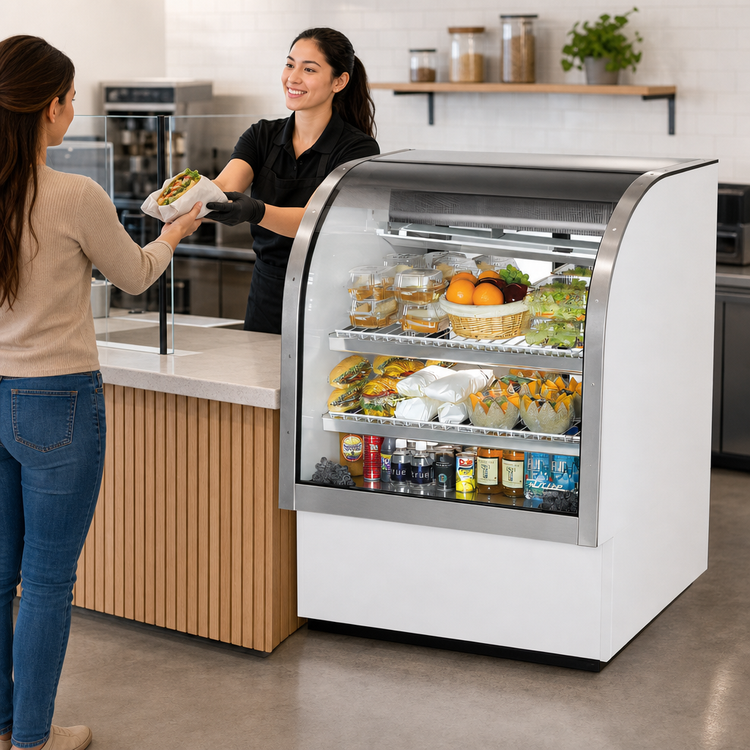 Product image #4 for True TCGG-36-HC-LD 36-1/4-Inch Curved Glass Full-Service Deli Case with Self-Contained Refrigeration