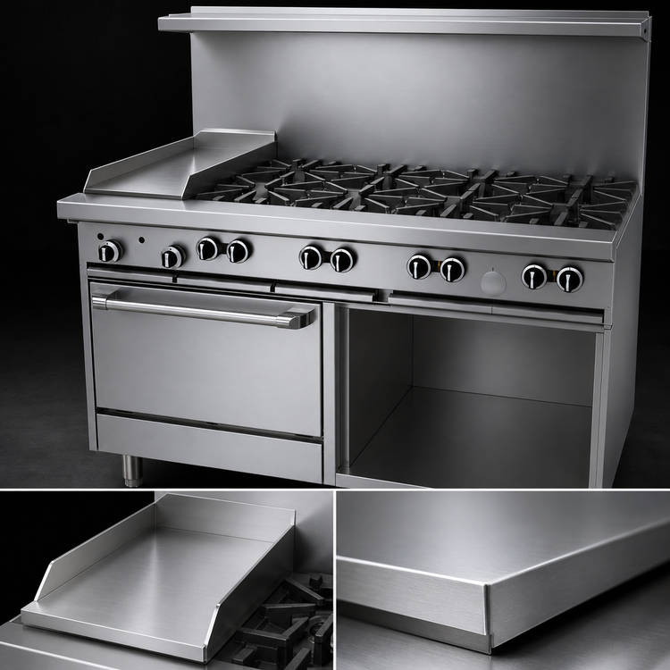 Product image #4 for Garland G Starfire Pro 60-Inch Gas Restaurant Range with 8 Open Burners, 12-Inch Griddle, Standard Oven, and Storage Base