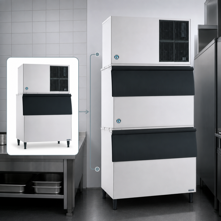 Product image #4 for Hoshizaki KM-1601SAJ Stackable Air-Cooled Crescent Cube Ice Maker, Self-Contained, 1538 lb/Day, 48 Inch Wide