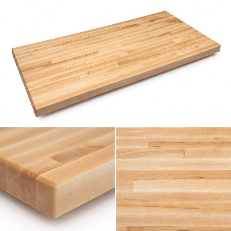 Product image #4 for Boos Block Blended Edge Grain Maple Kitchen Countertop, 120"W x 38"D x 1-1/2" Thick, Penetrating Oil Finish, No Backsplash