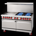 Thumbnail image #4 for American Range 60-Inch Gas Restaurant Range with 36-Inch Left Griddle, 4 Open Burners, and 2 Standard Ovens