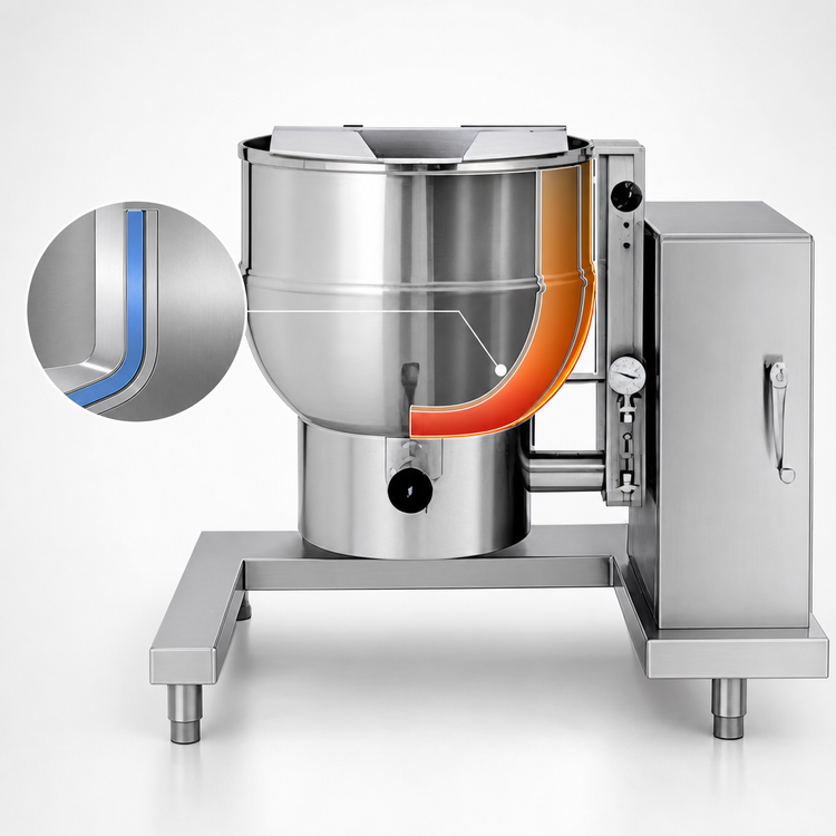 Product image #4 for Groen Electric 60-Gallon Floor Model Tilting Steam Kettle with 2/3 Jacket and Electronic Controls