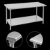 Thumbnail image #4 for Advance Tabco 144-Inch x 24-Inch Flat Top Work Table with 304 Stainless Steel Top, Galvanized Legs, and Adjustable Undershelf
