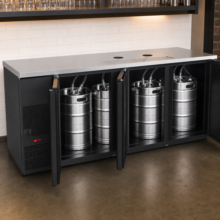 Product image #4 for Pro-Line E-Series 80-Inch 3-Section Direct Draw Beer Cooler, 4 Half-Keg Capacity, Less Draft Towers