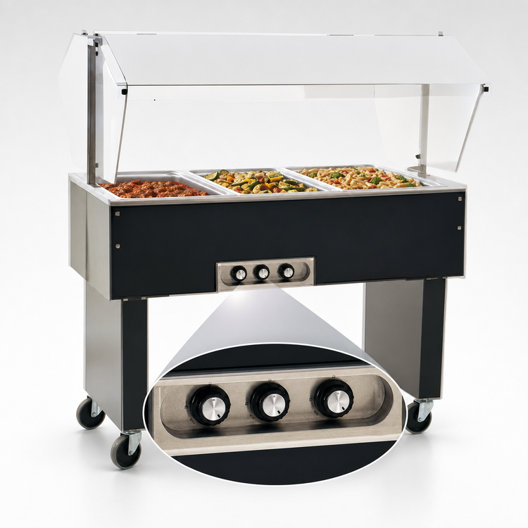 Product image #4 for Eagle Group Service Mate Deluxe Portable Buffet Hot Food Table, 3-Well, 48-Inch, 120V