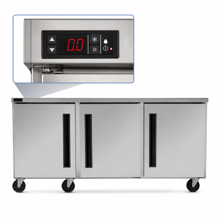 Product image #4 for Centerline by Traulsen CLUC-72F-SD-LRR Compact Three-Section Undercounter Freezer, Solid Doors, 72.25-Inch Wide