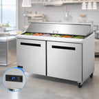 Thumbnail image #4 for Arctic Air AST60R Two-Section Stainless Steel Sandwich/Salad Prep Table, 61-1/4 in., 15.5 cu. ft., 16 1/6-Size Pans
