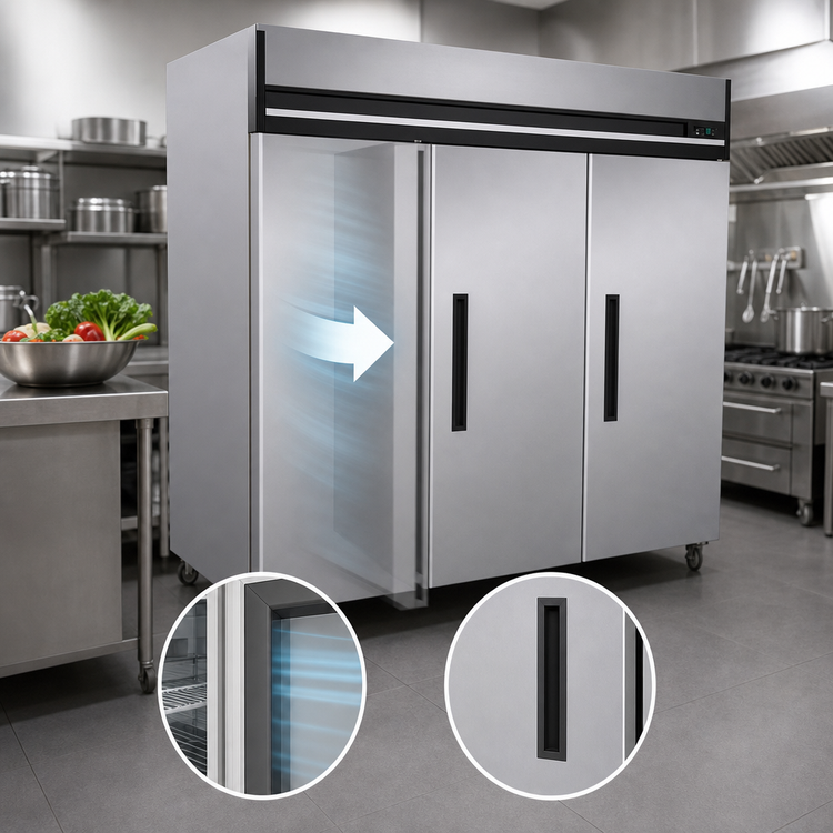 Product image #4 for Maxx Cold X-Series Three-Section Reach-In Upright Freezer, 72 Cu. Ft., Stainless Steel