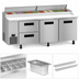 Thumbnail image #4 for Hoshizaki Steelheart PR93B-D2 93-Inch Three-Section Pizza Prep Table with 2 Doors and 2 Drawers