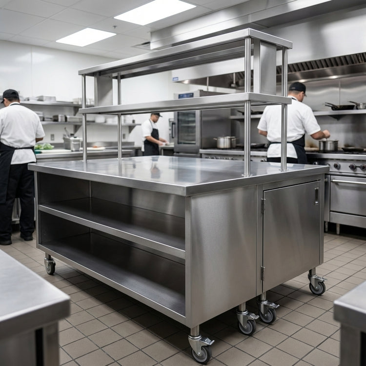 Product image #3 for Randell RCR-37.5 Modular Chef Service Counter Right Section with Double Overshelf