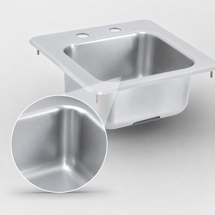 Product image #4 for Vollrath 155-4 Drop-In Self-Rimming Underbar Sink with 11 x 10 Inch Bowl
