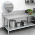 Thumbnail image #4 for Spec-Master Marine Series Stainless Steel Work Table with Backsplash and Galvanized Undershelf, 144 x 24 Inches
