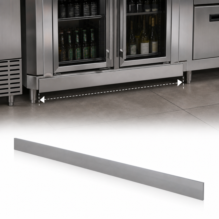 Product image #4 for Krowne 48-Inch Stainless Steel Front Kick Plate for Back Bar Coolers