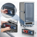 Thumbnail image #4 for Metro C5 Insulation Armour C537-MFC-4-GY Mobile Moisture Heated Holding & Proofing Cabinet, 3/4 Height, Clear Door, 14 Sheet Pan Capacity