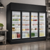 Thumbnail image #4 for True 4-Section Medium Temperature Glass Door Refrigerated Merchandiser, Self-Contained, Top-Mounted