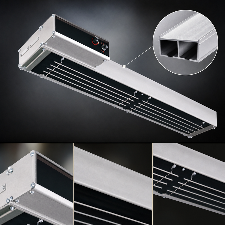 Product image #4 for Hatco Glo-Ray High Watt Dual Infra-Black 72-Inch Unlighted Strip Heater