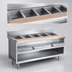 Thumbnail image #4 for La Rosa Electric Hot Food Table with Water Bath, 6 Pan Openings, Open Cabinet Base, 86 x 32 Inches