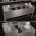 Thumbnail image #4 for Choice by Glastender Three Compartment Underbar Sink Unit with Left and Right Drainboards, 96-Inch Wide, 19-Inch Deep