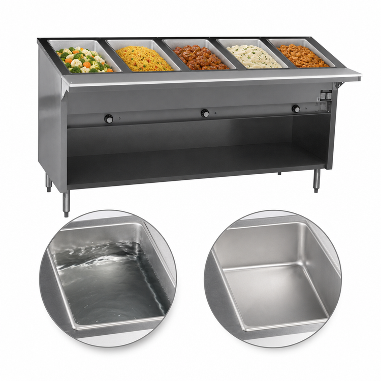 Product image #4 for Spec-Master HT5CB-240 79-Inch 5-Well Electric Hot Food Table with Enclosed Base