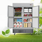 Thumbnail image #4 for Koolmore RIR-2D-SSHD 47 Cu. Ft. Two-Section Reach-In Refrigerator, 4 Solid Half-Hinged Doors, Bottom-Mount, Stainless Steel