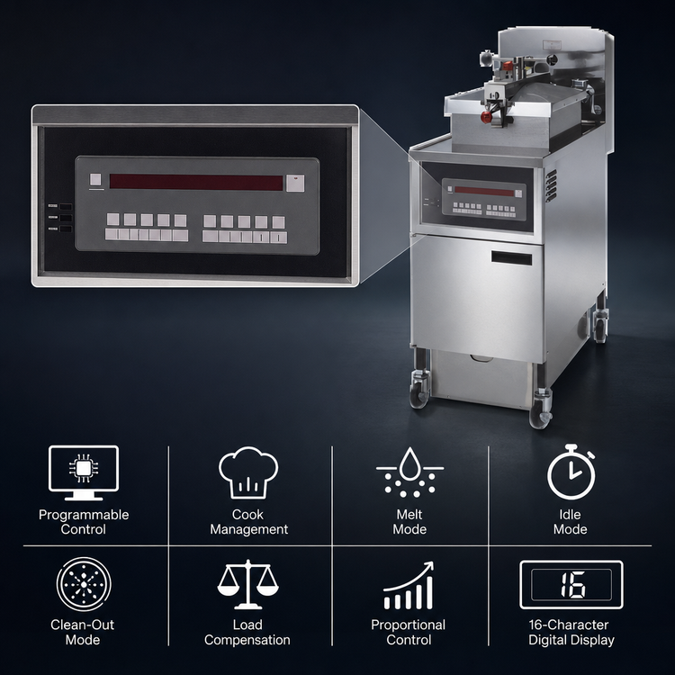 Product image #4 for Henny Penny PFG 600 4-Head Natural Gas Pressure Fryer with Built-In Filtration, 43 lb Oil Capacity