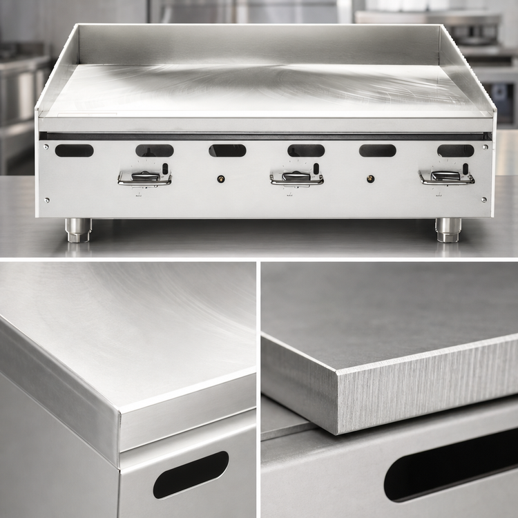 Product image #5 for Vulcan VMG72 Heavy-Duty Countertop Manual Gas Griddle, 72-Inch W x 24-Inch D Cooking Surface